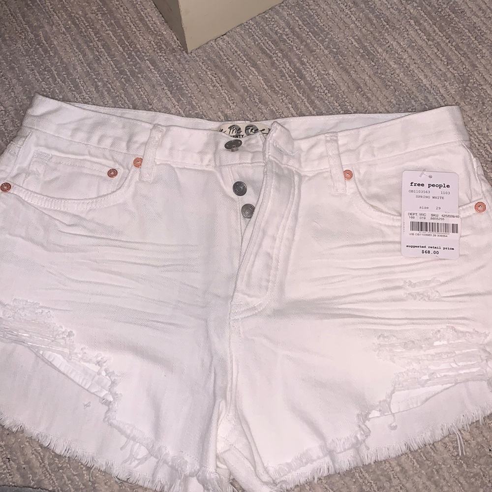 Brand New W Tags White Free People Denim Shorts